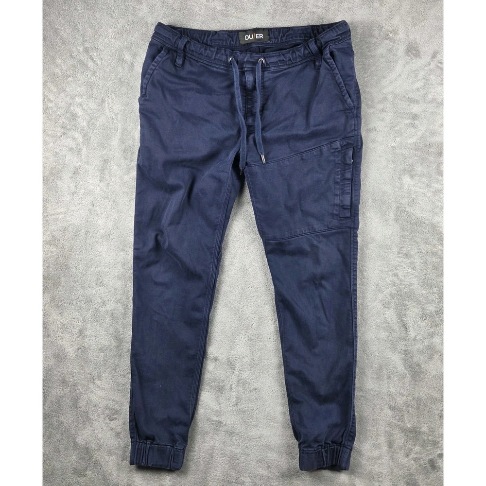 DU/ER Duer Navy No Sweat Jogger Pants N2X Slim Fit Drawstring Men's Size 33x28